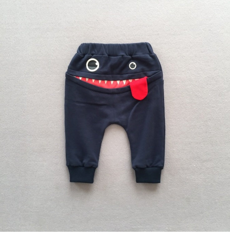 Boys Casual Pants Autumn Cartoon Design Korean Sweatpants