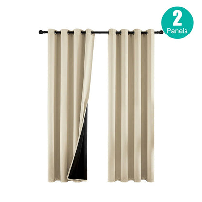Polyester Grommet Thermal Blackout Curtains 52×63 In Set of 2