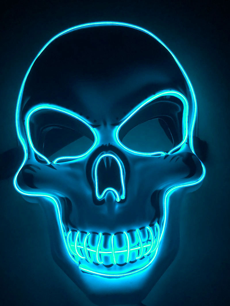 Buy Halloween Skeleton Mask LED Glow Scary Costume Party Wear