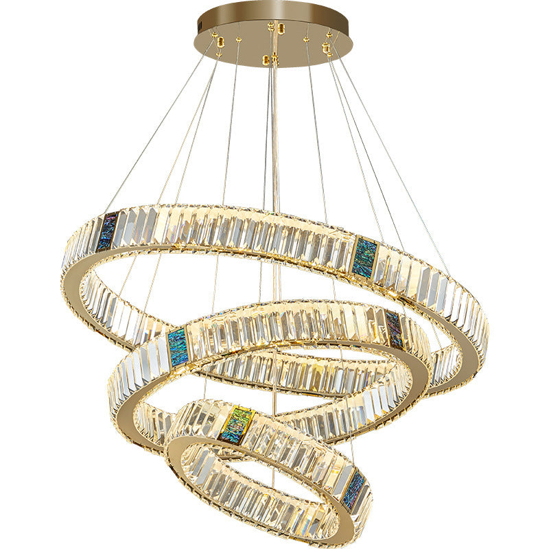Light Luxury Crystal Living Room Chandelier Stainless Steel