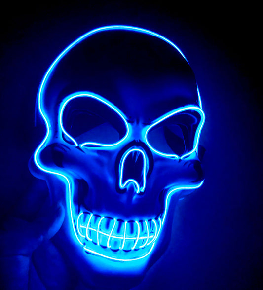 Buy Halloween Skeleton Mask LED Glow Scary Costume Party Wear