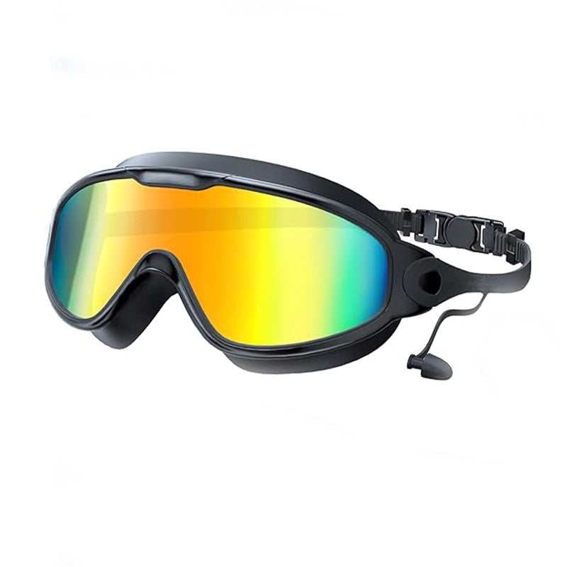 Large Frame Anti Fog Swimming Goggles With Earplugs Uses Now