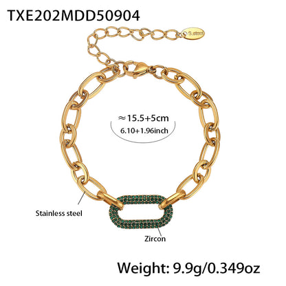 Buy Titanium Steel Zircon Clavicle Necklace & Bracelet Set