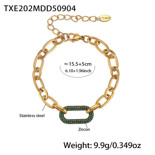Buy Titanium Steel Zircon Clavicle Necklace & Bracelet Set
