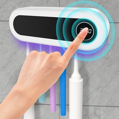 Wall Mounted Toothbrush Holder UV Sterilizer and Dispenser