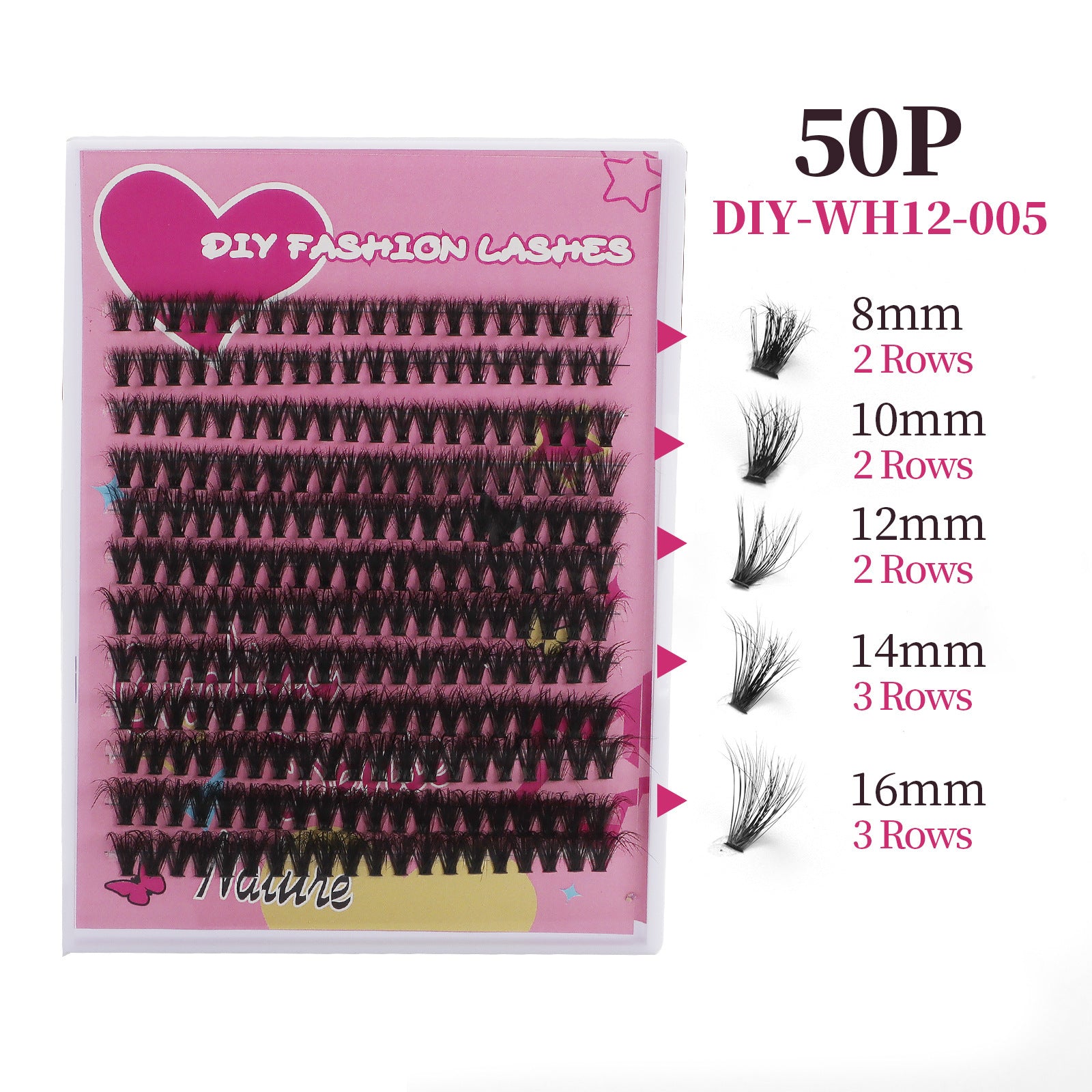 240 clusters of thick D-shaped false eyelashes