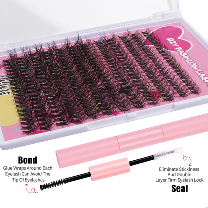 240 clusters of thick D-shaped false eyelashes