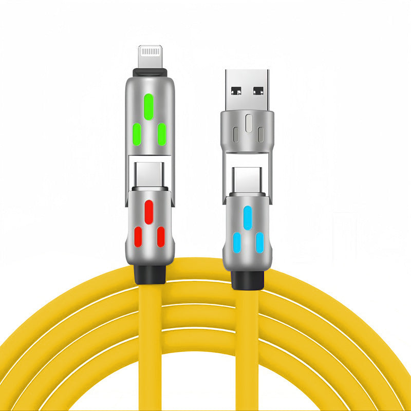 240W Colorful Breathing Light Four-in-One Super Fast Charging Data Cable