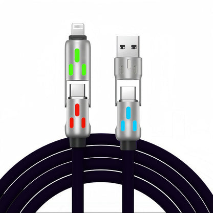 240W Colorful Breathing Light Four-in-One Super Fast Charging Data Cable