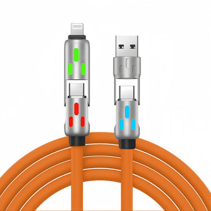 240W Colorful Breathing Light Four-in-One Super Fast Charging Data Cable