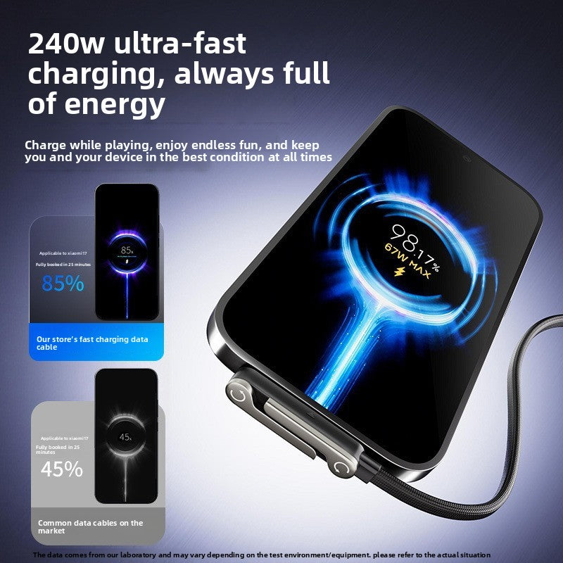 240W Fast Charging Cable with Phone Stand