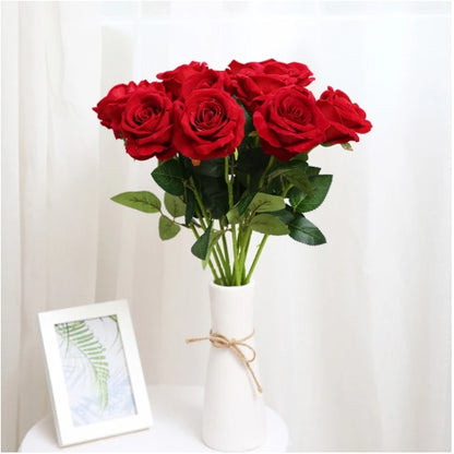 Artificial Red Rose Flowers Stunning Bouquet Gift Decoration