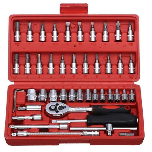 46 Piece Socket Set – Complete Tool Kit for Home & Auto Use