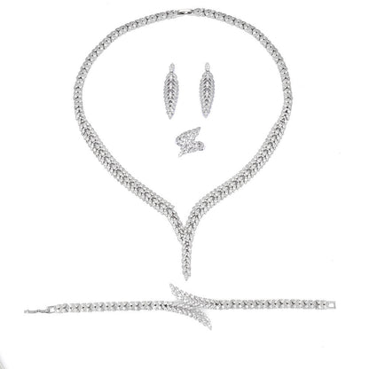 Buy Luxury 3A Zircon 4-Piece Necklace Earrings Jewelry Set