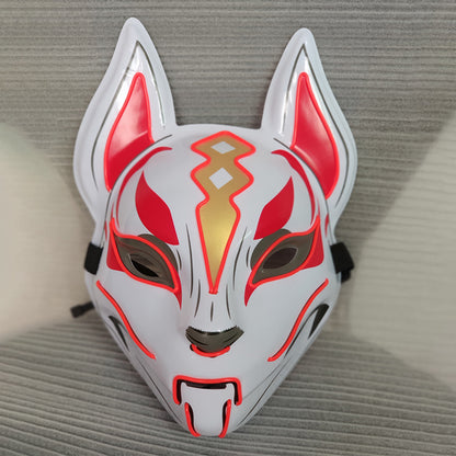 Glowing Cat Face Mask for Women Demon Slayer Cosplay & Party
