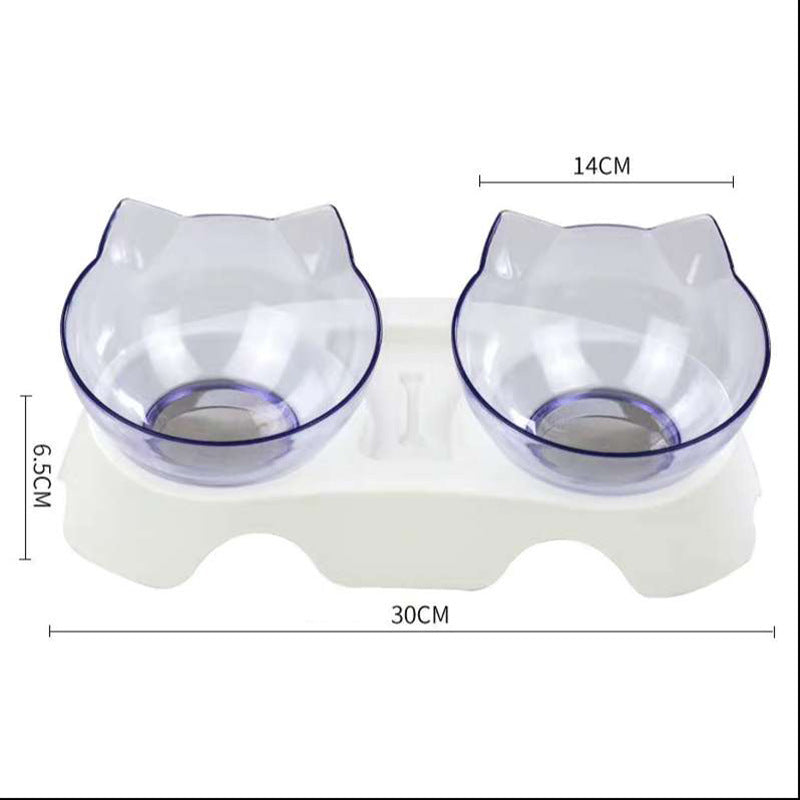 Cat Double Bowl – Ergonomic Food Bowl for Neck Protection