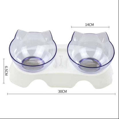Cat Double Bowl – Ergonomic Food Bowl for Neck Protection
