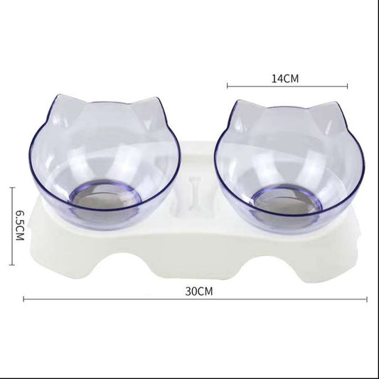 Cat Double Bowl – Ergonomic Food Bowl for Neck Protection