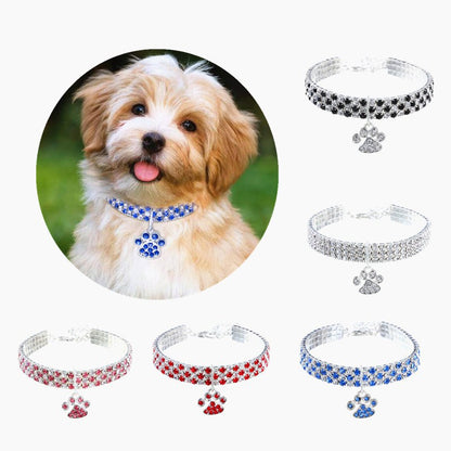 Diamond Pet Collar – Elastic Bling Necklace for Cats & Dogs