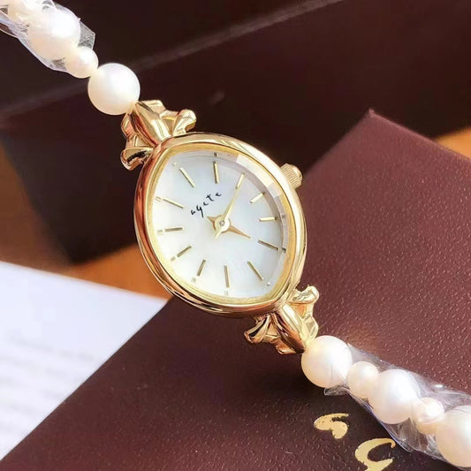 Vintage Square Watch for Women with Dainty Wheat Design