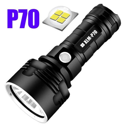 High Power LED Flashlight 20W Rechargeable 500m Range Torch