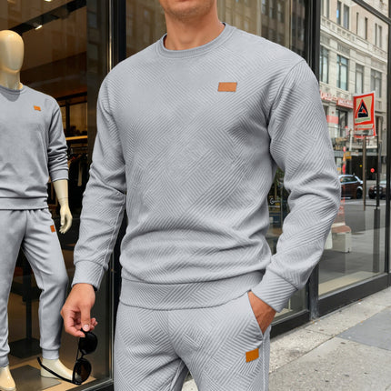 Relaxed-Fit Crew-Neck Sweatshirt – Textured Weave for Comfort