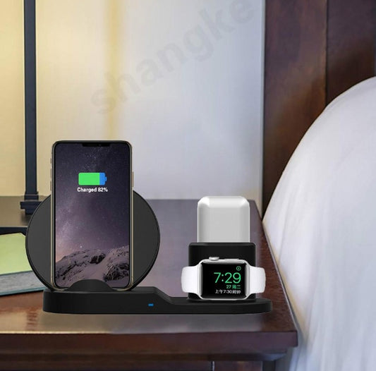 Apple-Compatible 3-in-1 Wireless Charger – Fast Charging