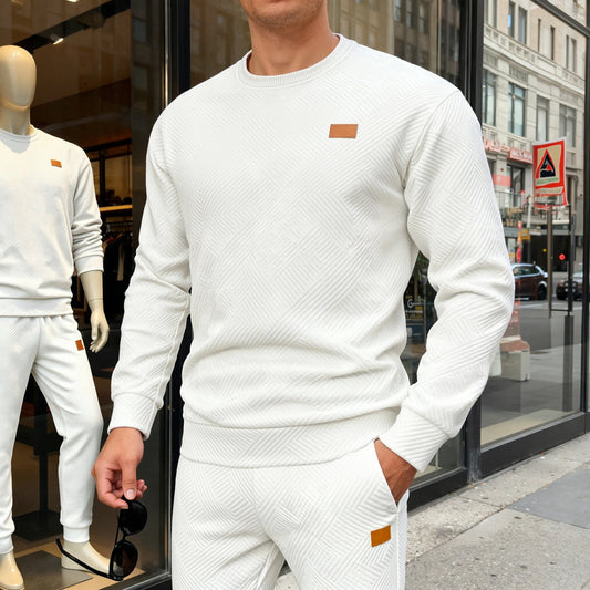 Relaxed-Fit Crew-Neck Sweatshirt – Textured Weave for Comfort