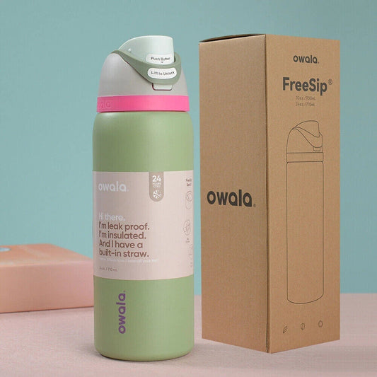 24OZ Owala FreeSip Insulated Stainless Steel Water Bottle globalswanky 01