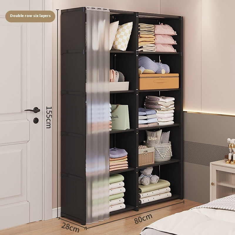 Dust-Proof Wardrobe Small Household Storage Cabinet for Home