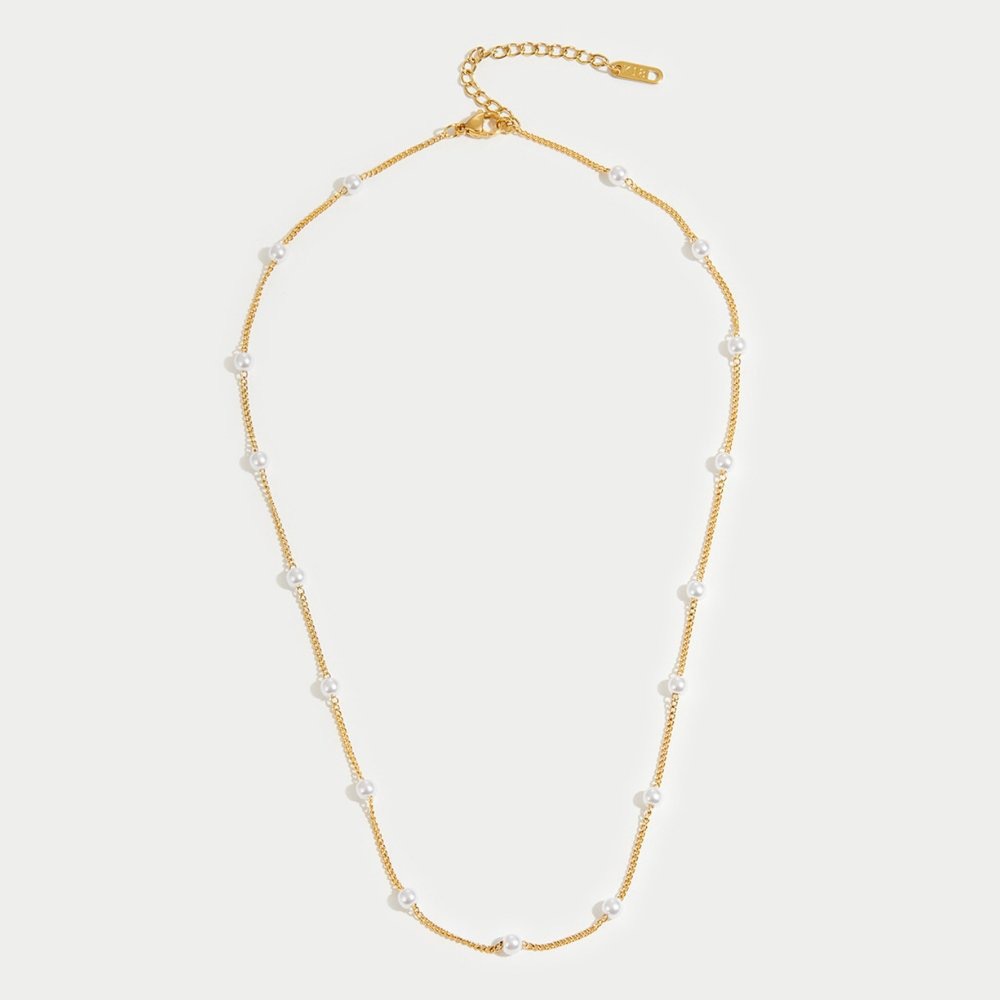 Women’s Titanium Steel Pearl Necklace Elegant Style