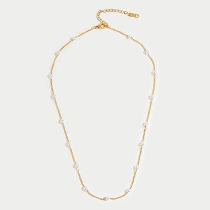 Women’s Titanium Steel Pearl Necklace Elegant Style