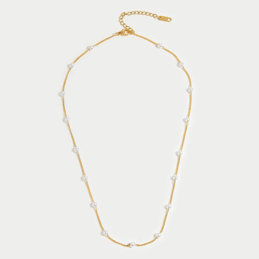 Women’s Titanium Steel Pearl Necklace Elegant Style