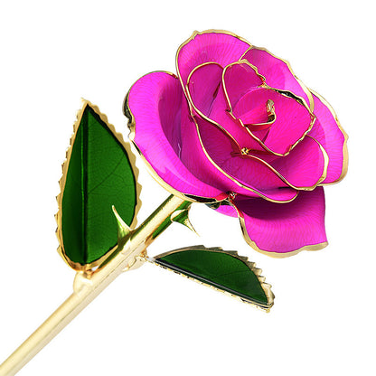 24K gold-plated rose flower painted surface flower