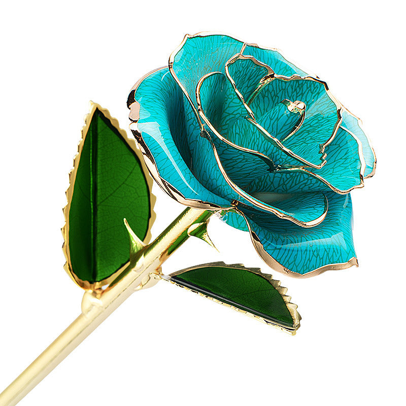 24K gold-plated rose flower painted surface flower