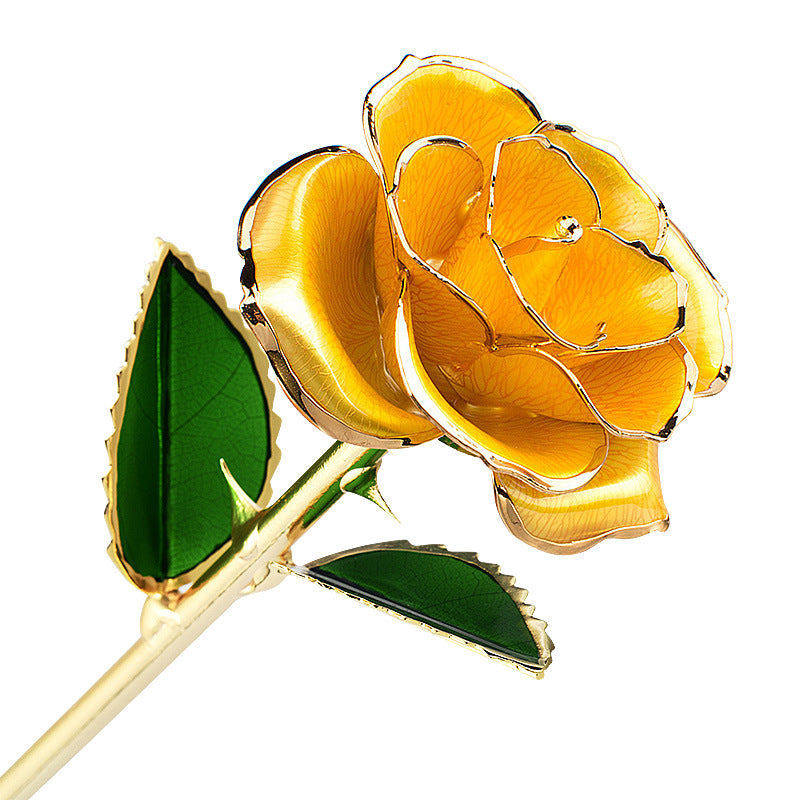 24K gold-plated rose flower painted surface flower