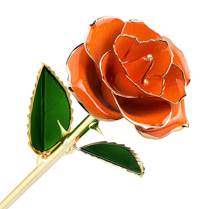 24K gold-plated rose flower painted surface flower