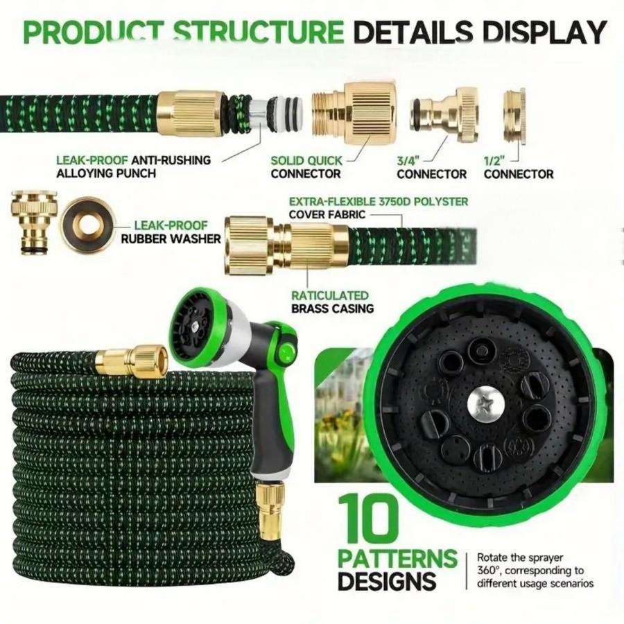 25-150F Water Garden Hose Nozzle Set for Garden Outdoor Use globalswanky 02