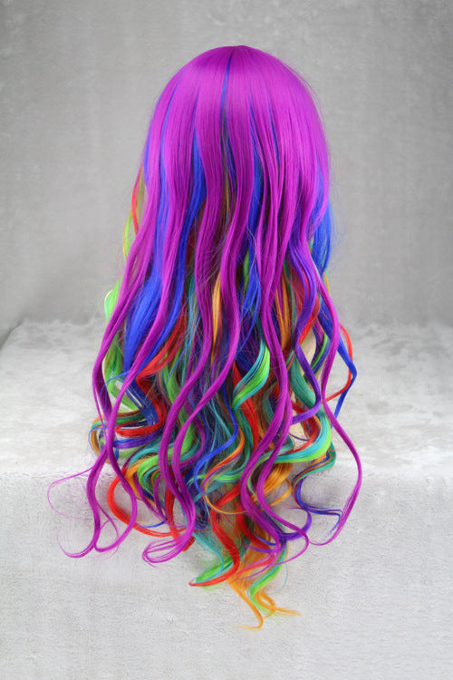Colorful Rainbow Gradient Hairstyle – Vibrant Fashion Hair Wigs