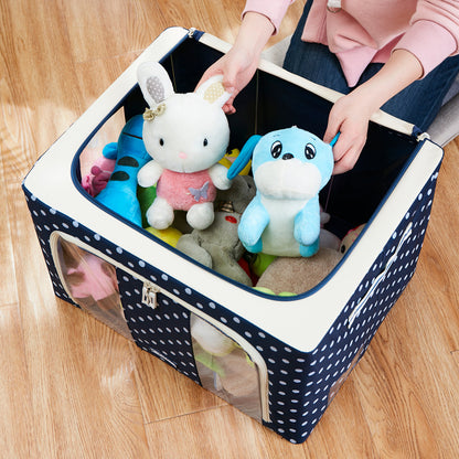Double Window Storage Box Foldable Fabric Organizer for Home
