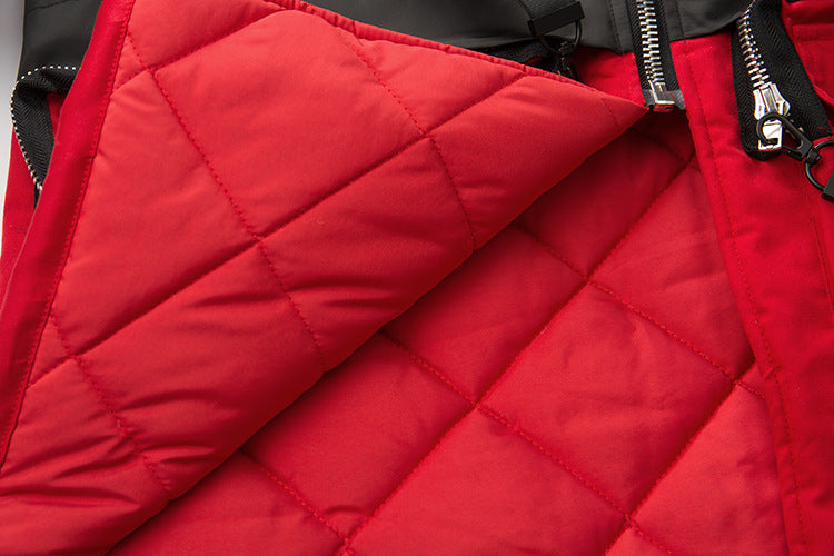 Patchwork Thick Hooded Parka Comfortable & Fashionable Jacket