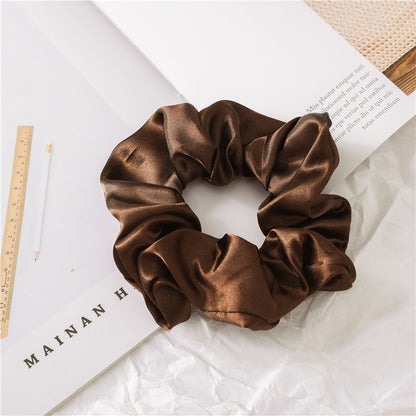 Satin Cloth Hair Tie Set – Large Circle Solid Color Hair Bands