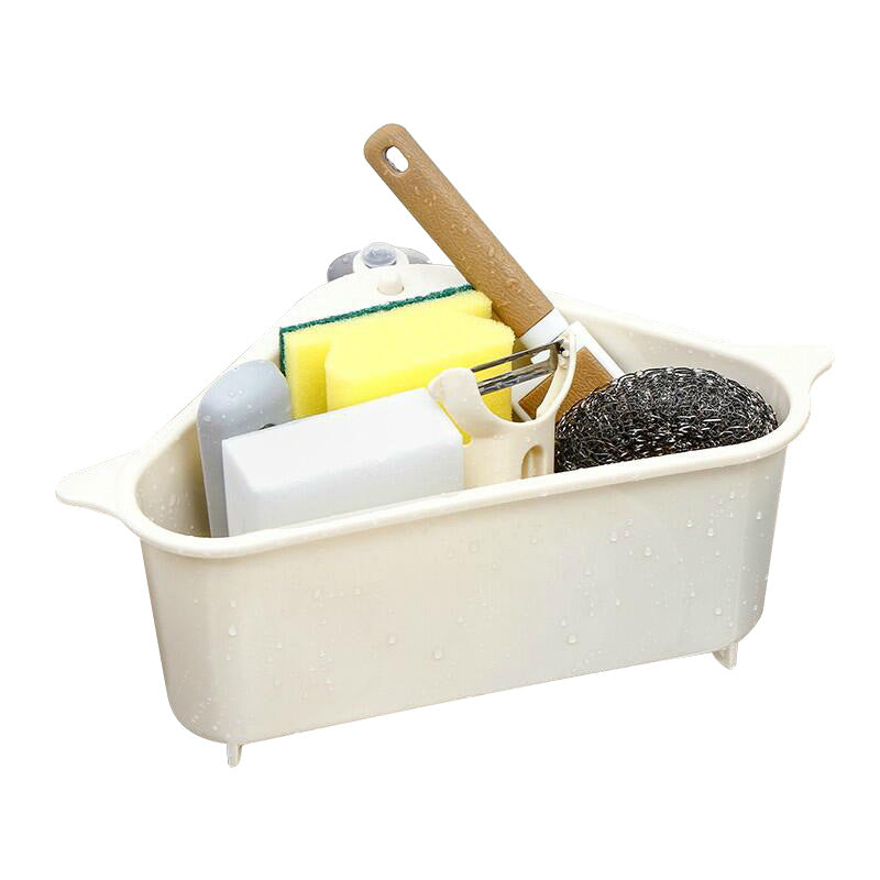 Buy Triangle Kitchen Sink Drain Storage Rack with Sponge Basket