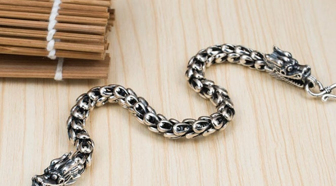 S925 Silver Bold Domineering Men’s Faucet Bracelet Jewelry