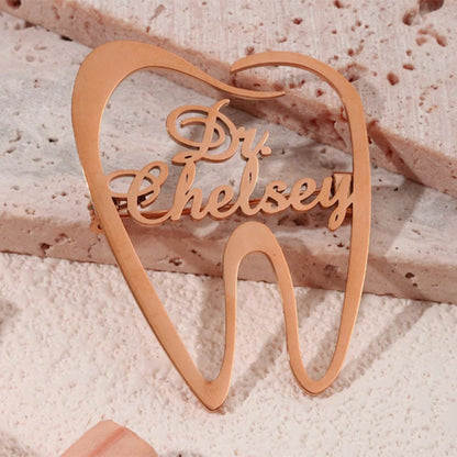 Buy Personalized Stainless Steel Tooth-Shaped English Brooch