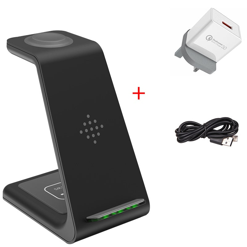 3 in 1 Fast Charging Station Wireless Charger Phone Stand