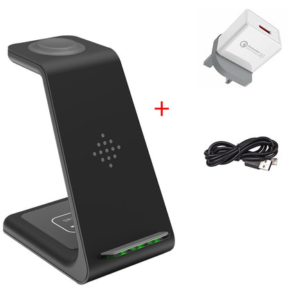 3 in 1 Fast Charging Station Wireless Charger Phone Stand
