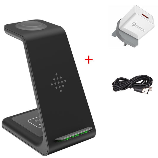 3 in 1 Fast Charging Station Wireless Charger Phone Stand