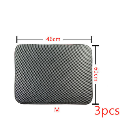 Buy Double Layer Cat Litter Mat With Honeycomb Trapping Design