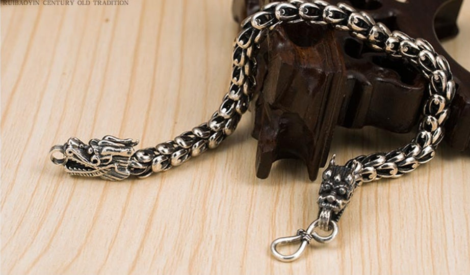 S925 Silver Bold Domineering Men’s Faucet Bracelet Jewelry